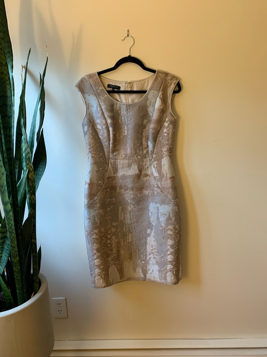 Lafayette 148 New York Dresses & Skirts - Lafayette 148 New York Taupe Jacquard Midi Sheath Dress